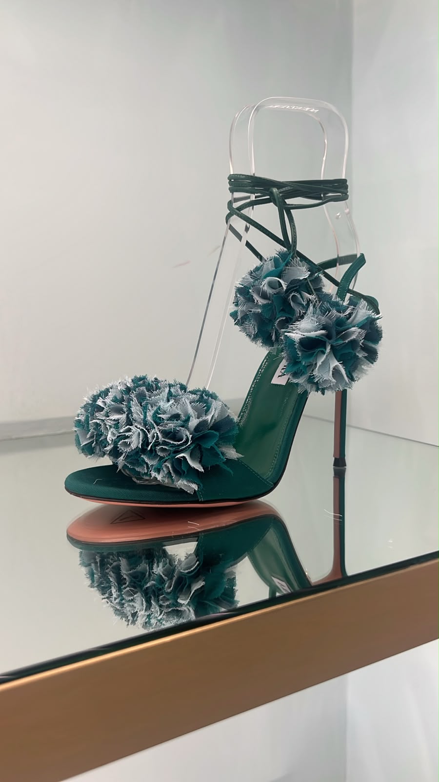 Fringed Lace-Up High Heel Sandals