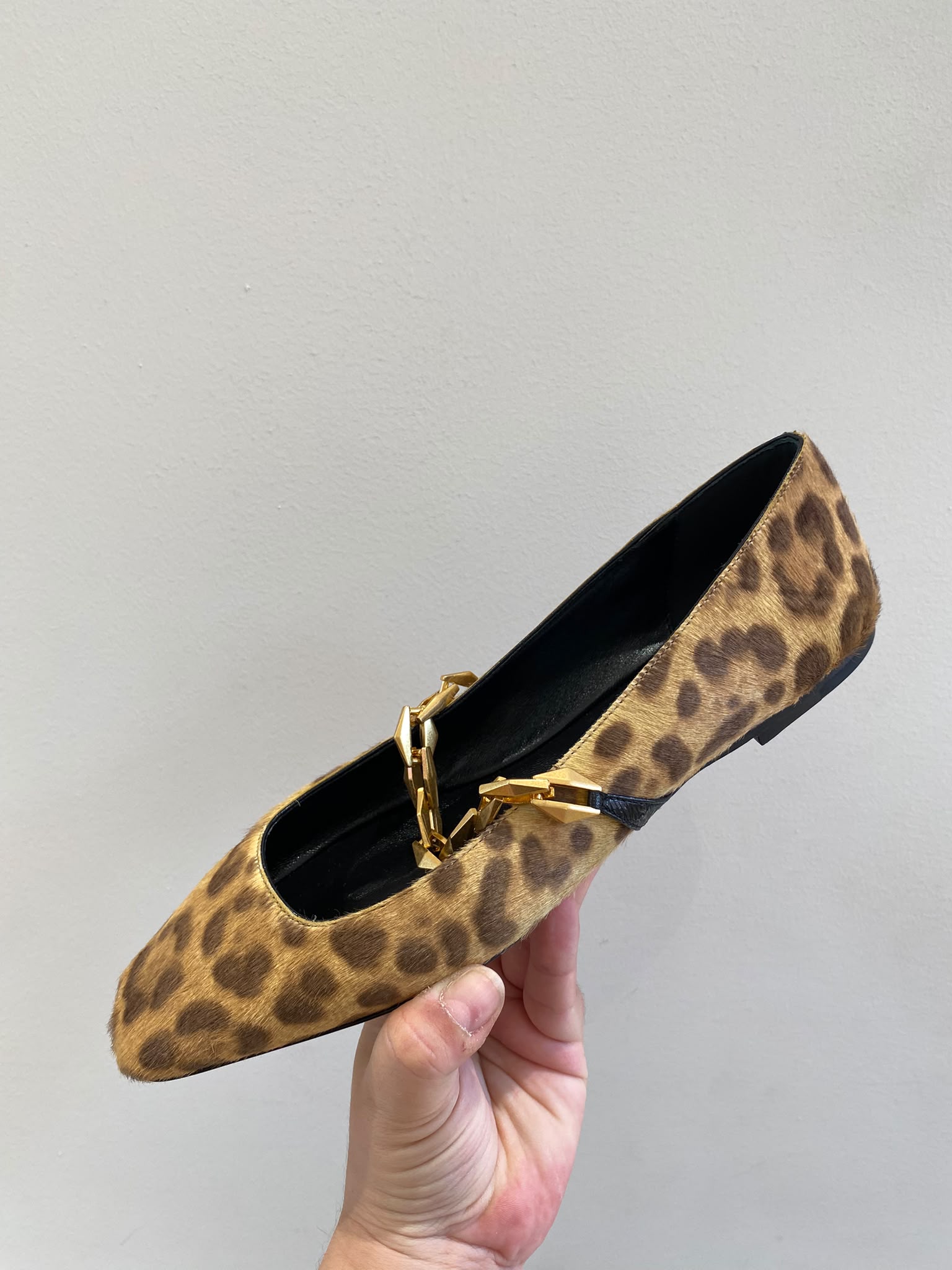 Le Maillon Leopard-Print Calf Hair Flats