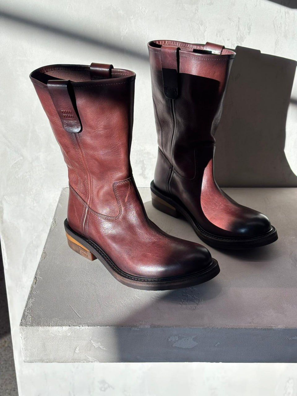 Leather Biker Boots