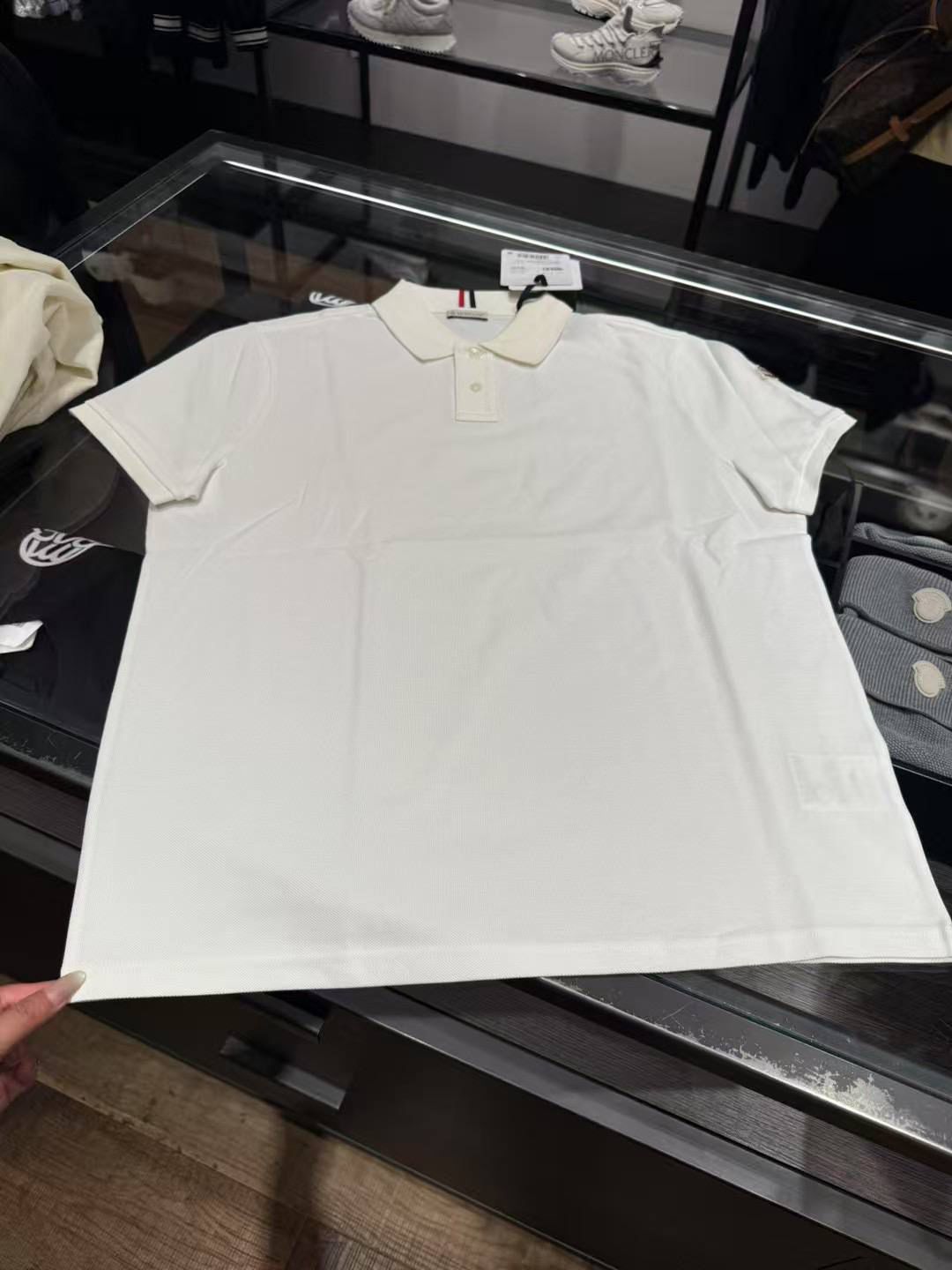 Moncler Tricolor Trim Polo Shirt