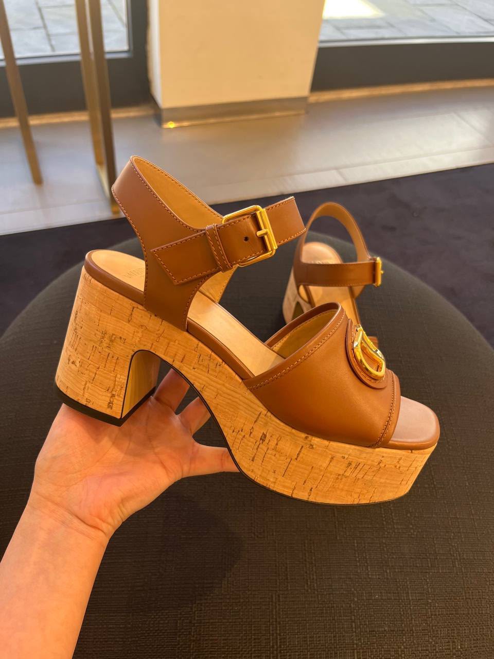 VLogo Signature Cork Platform Sandal