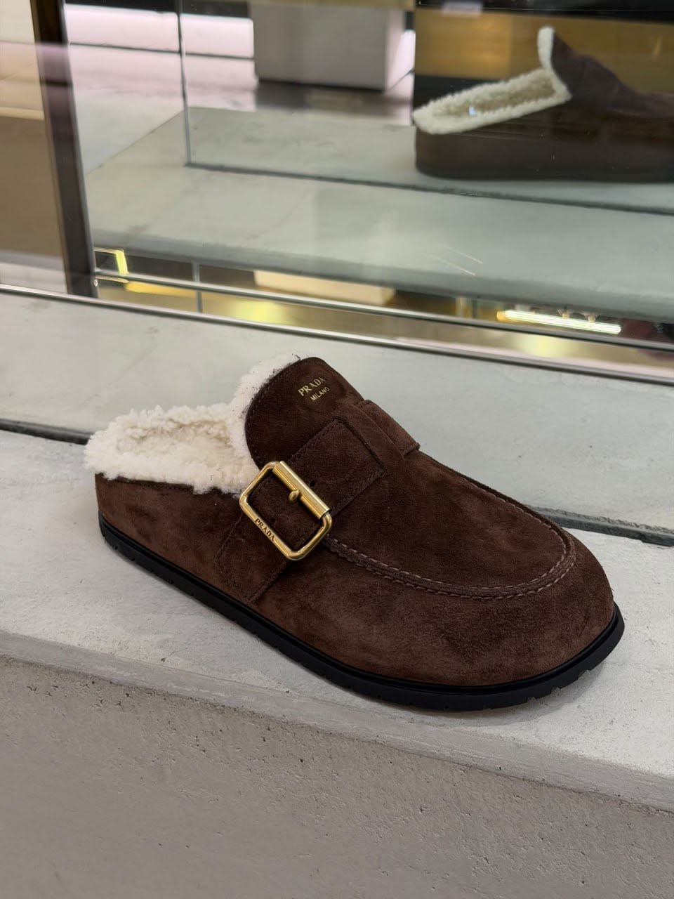Brushed Leather Heeled Loafers