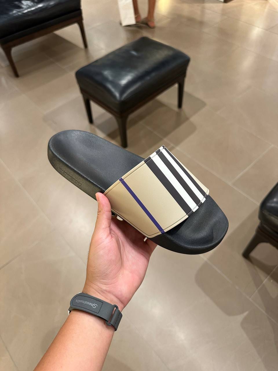 Icon Stripe Slide Sandals
