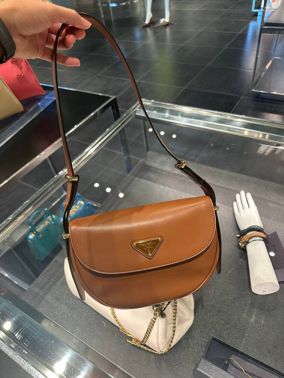 Moon Leather Shoulder Bag