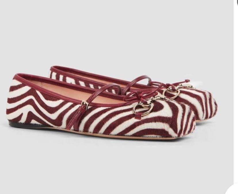 Zebra Print Horsebit Ballet Flats
