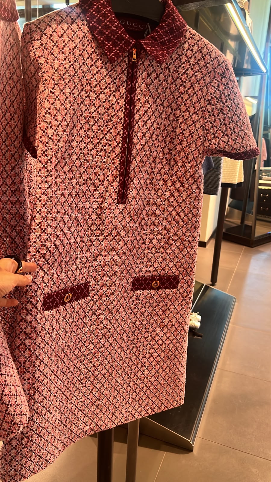 Tweed Mini Dress with Zip