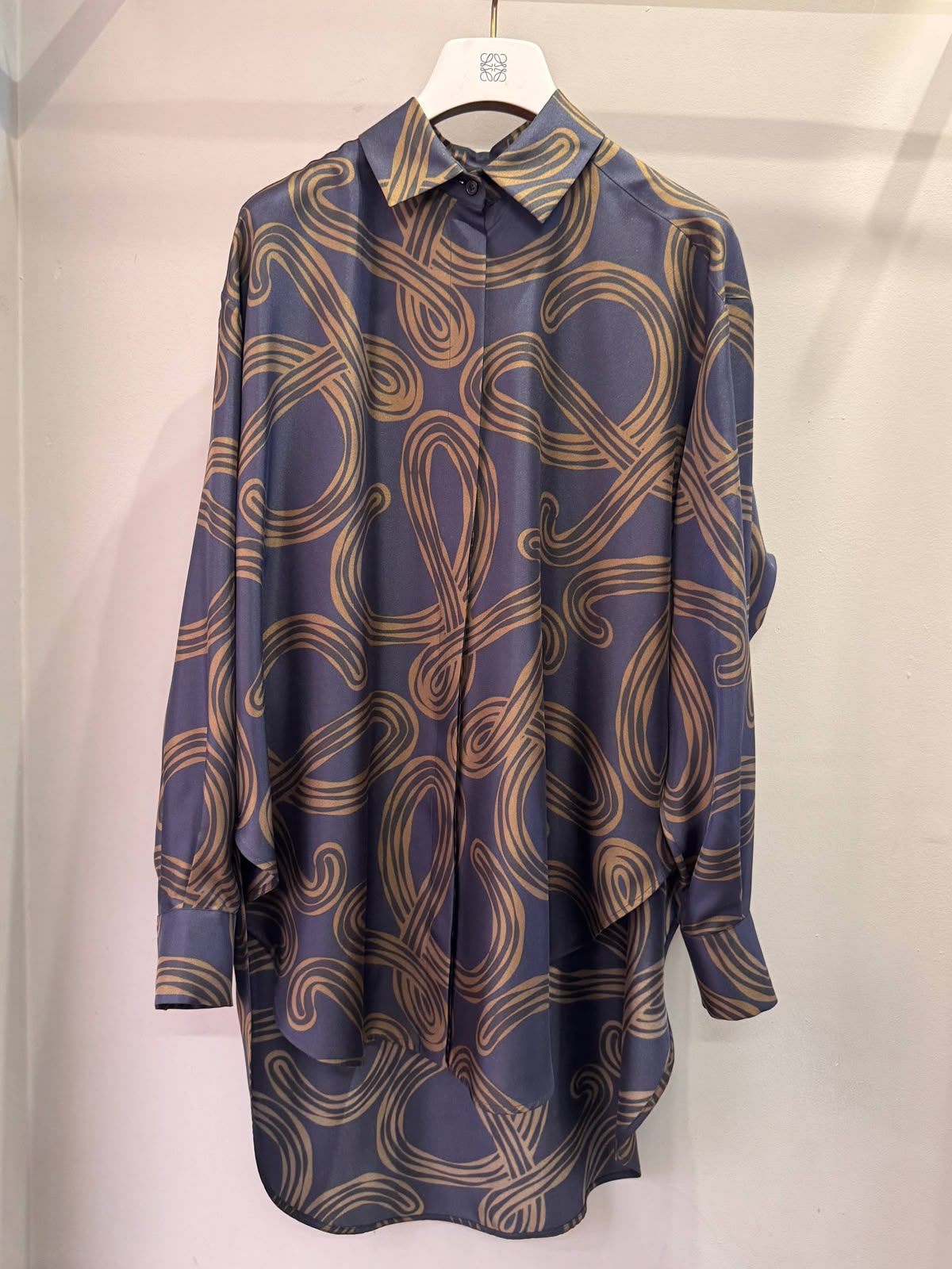 Anagram-print silk shirt