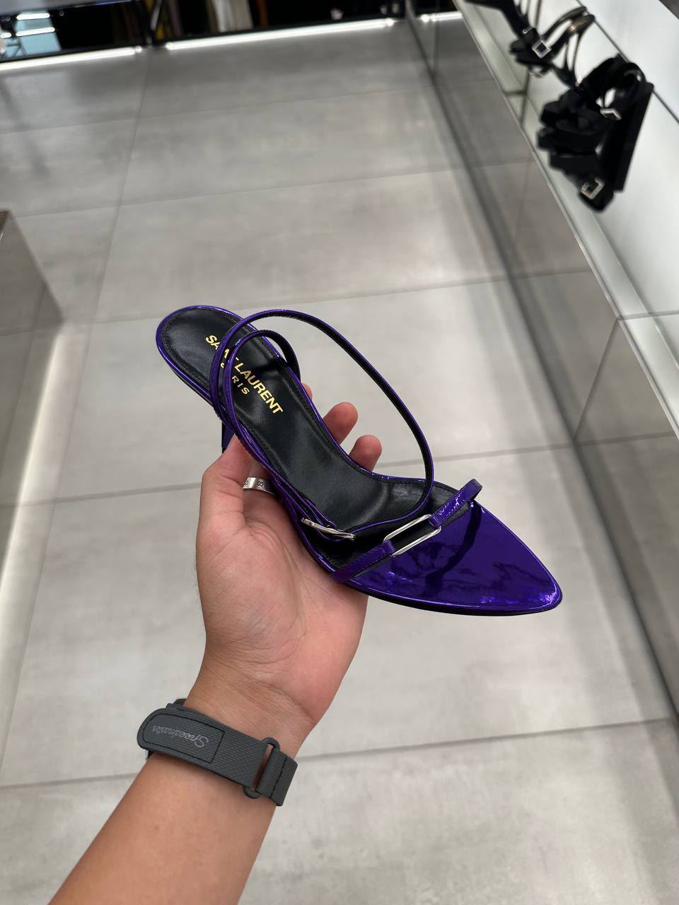 Blade Slingback Pumps in Patent Leather