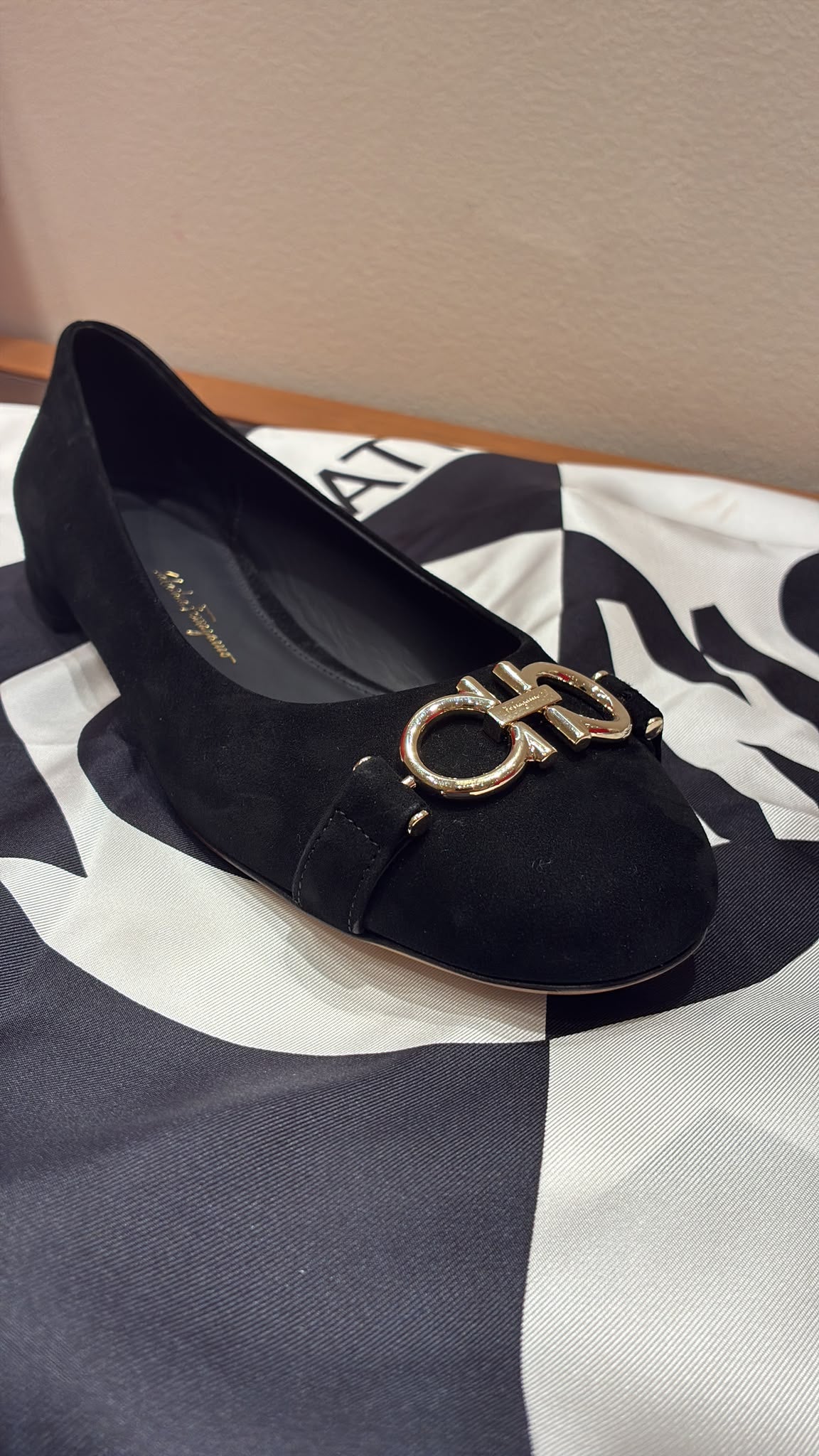 Gancini Suede Ballet Pump