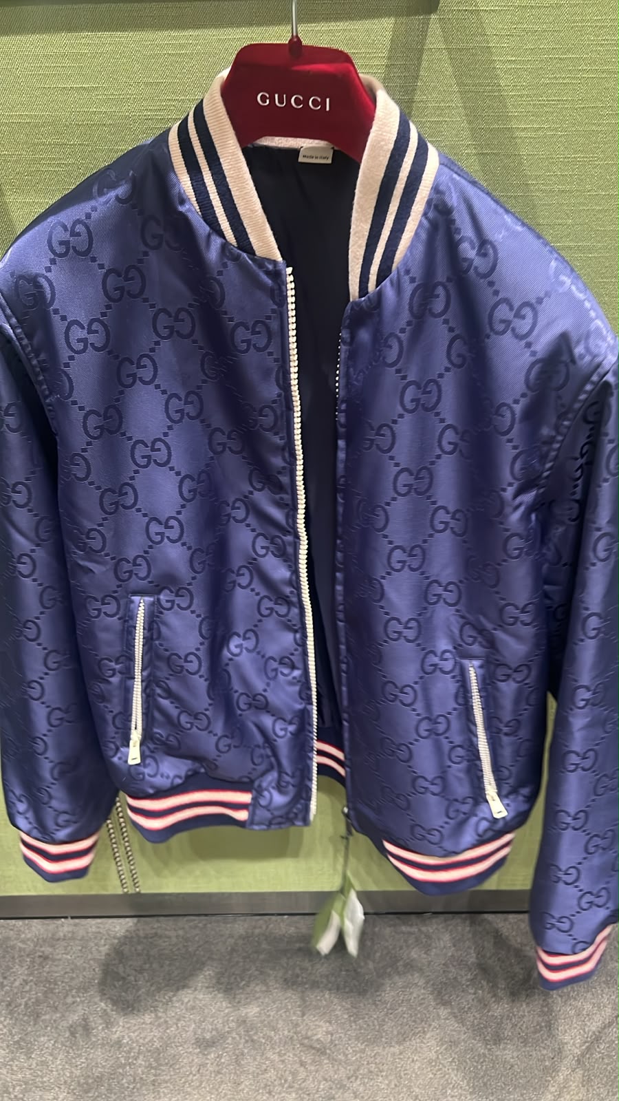 GG Jacquard Nylon Bomber Jacket