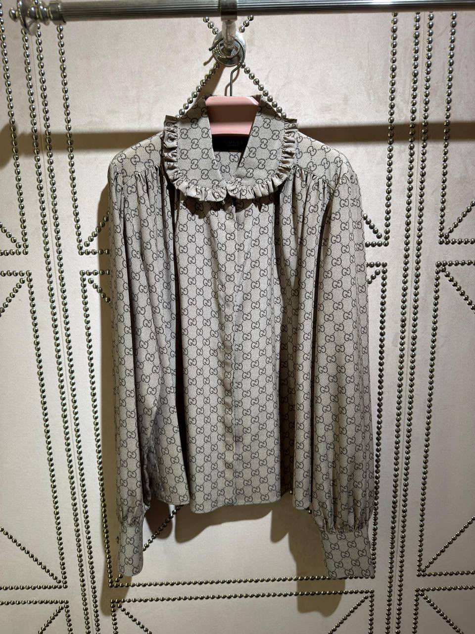 GG Supreme Ruffle-Trim Blouse