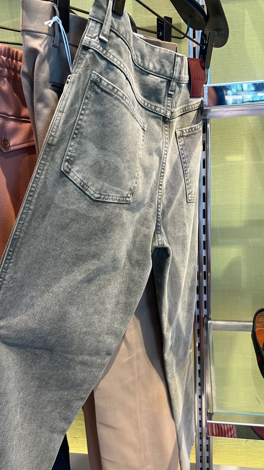 Acid-washed denim jeans