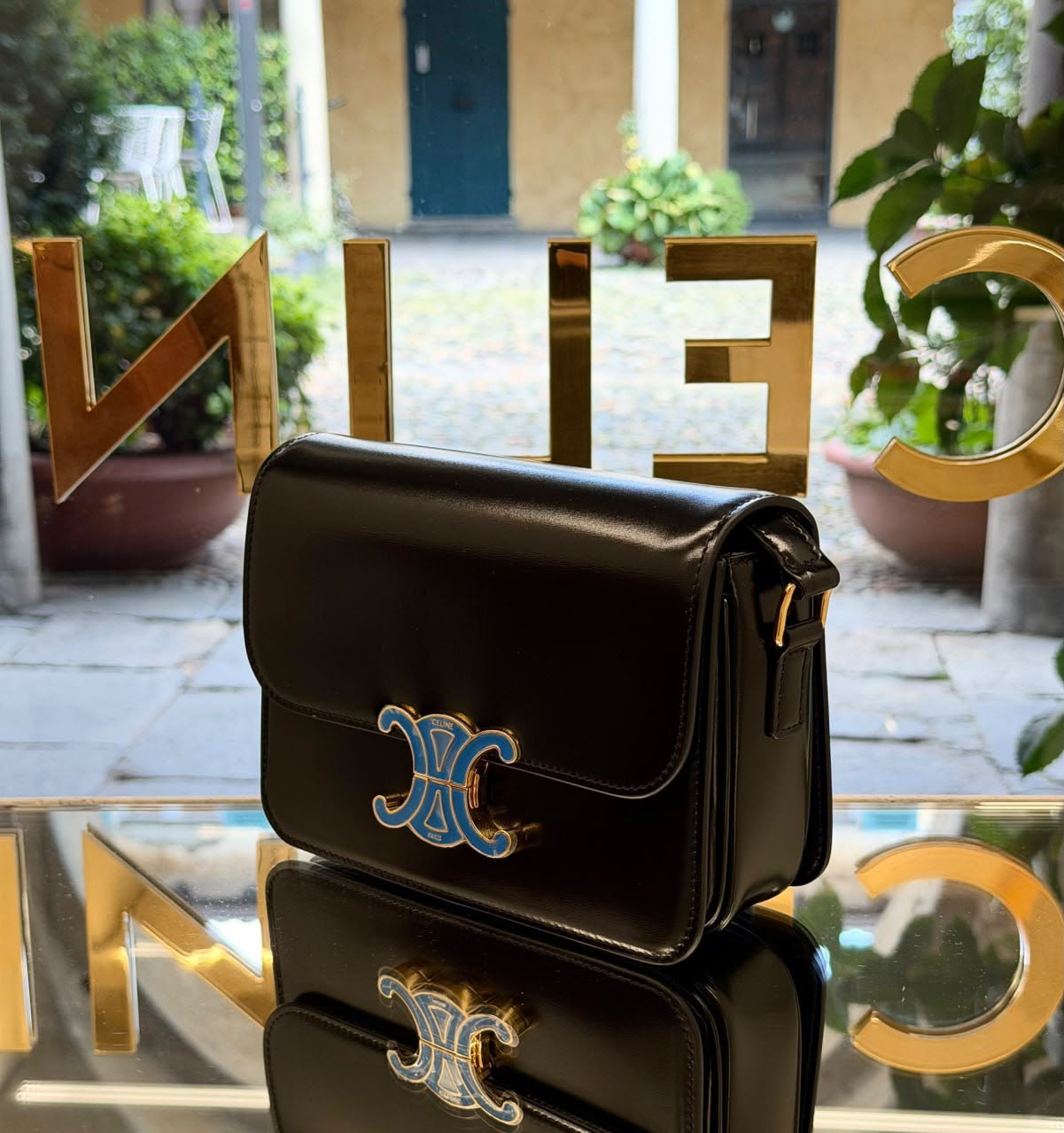 Teen Triomphe Bag in Shiny Calfskin