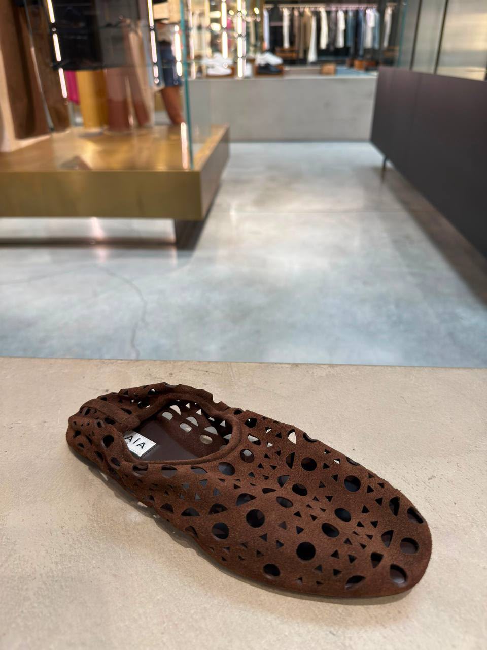 Laser-Cut Suede Ballet Flats