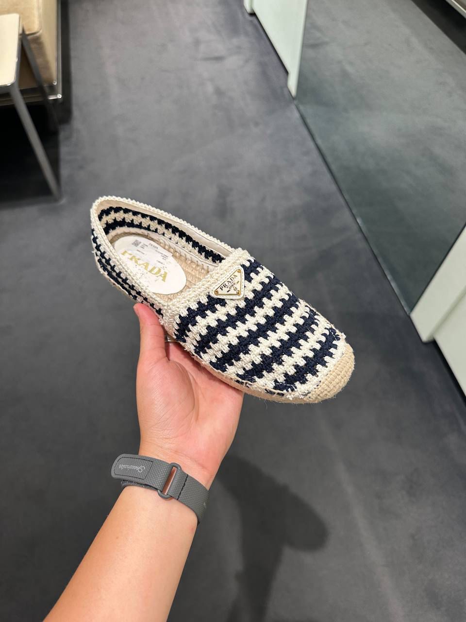 Crochet fabric espadrilles