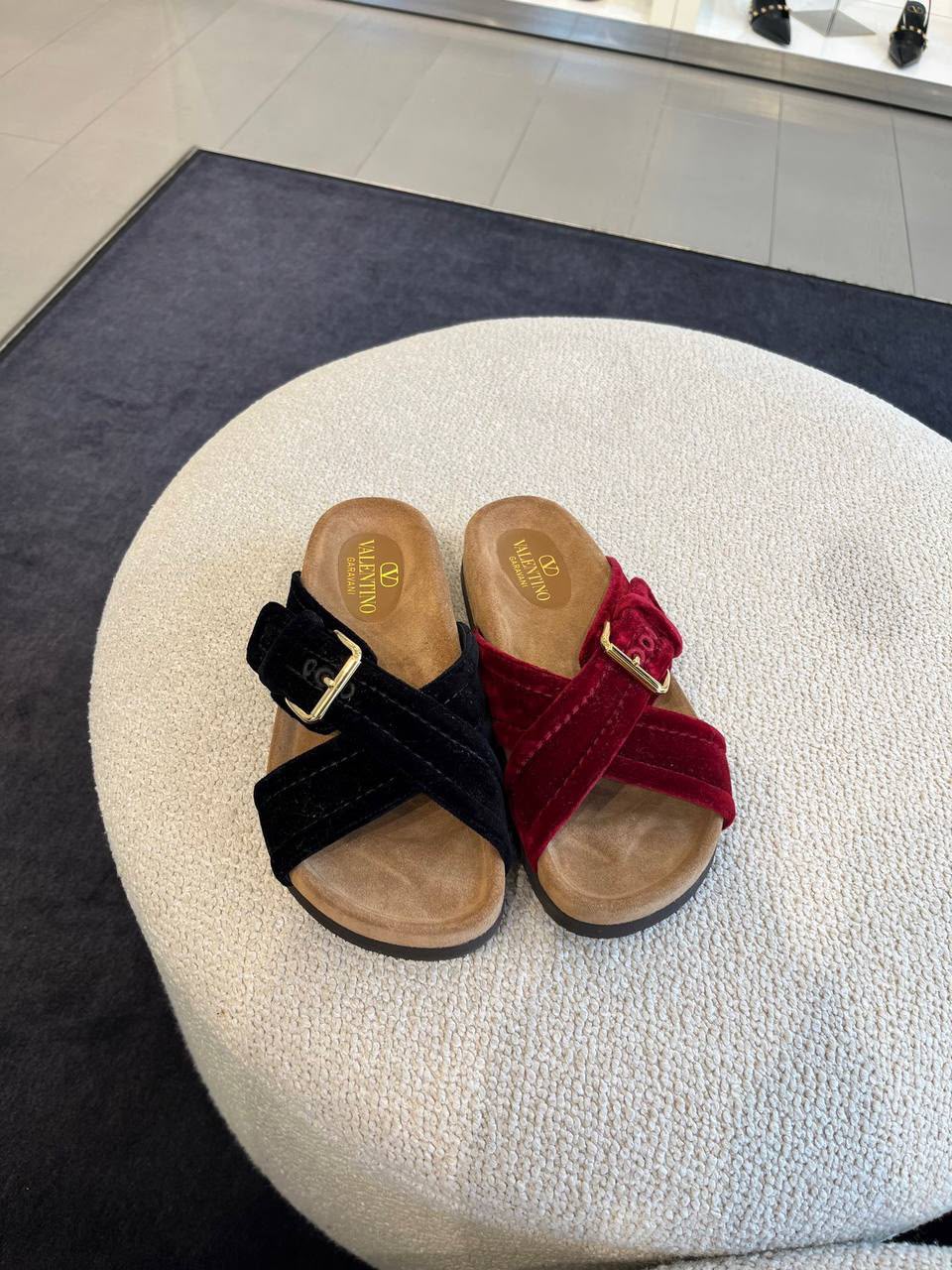 Velvet Slide Sandal