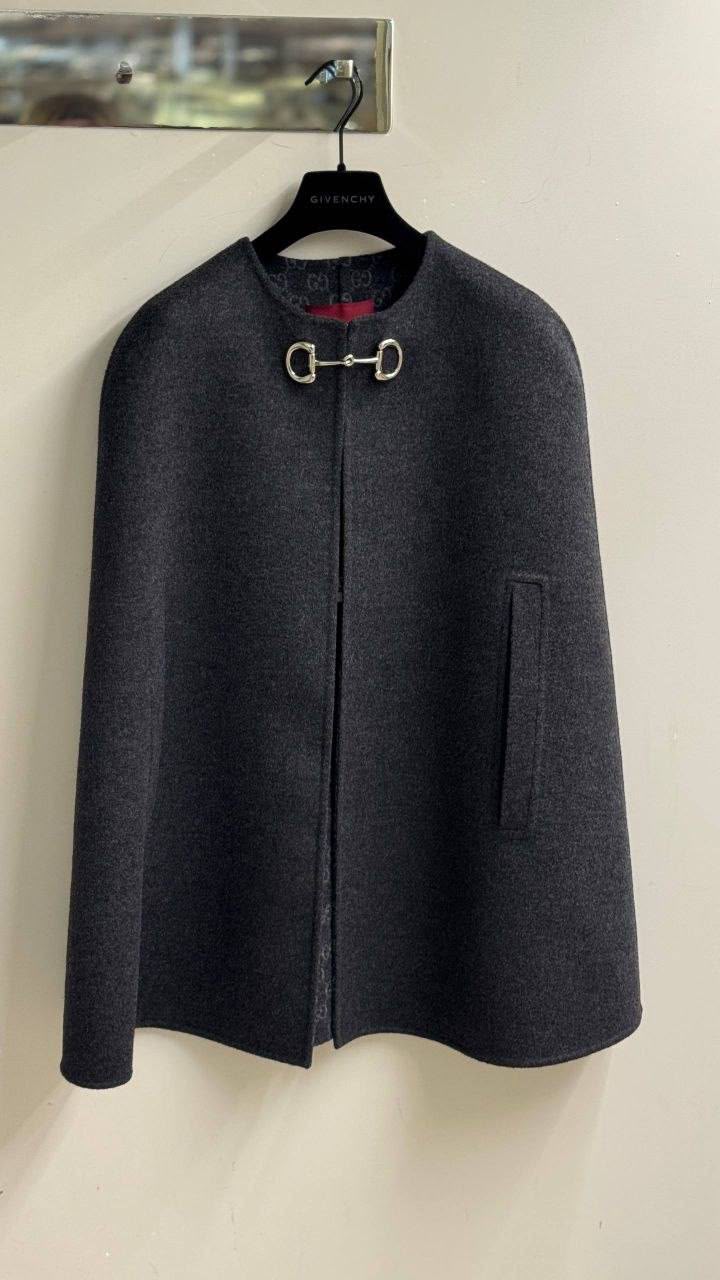 Horsebit Wool Cape