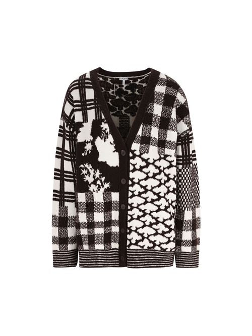 Cardigan in jacquard di lana