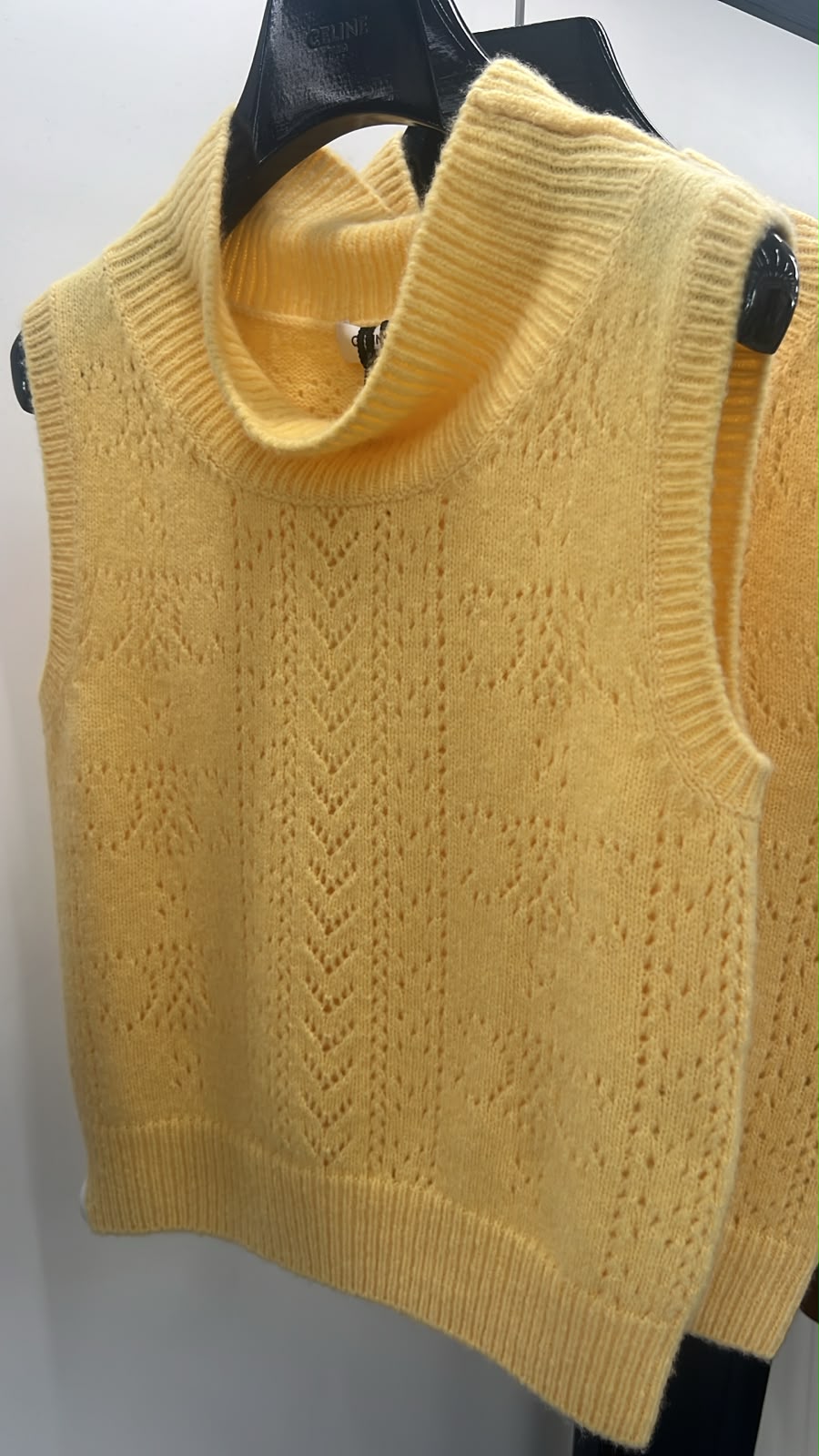 Mock Neck Pointelle Knit Vest