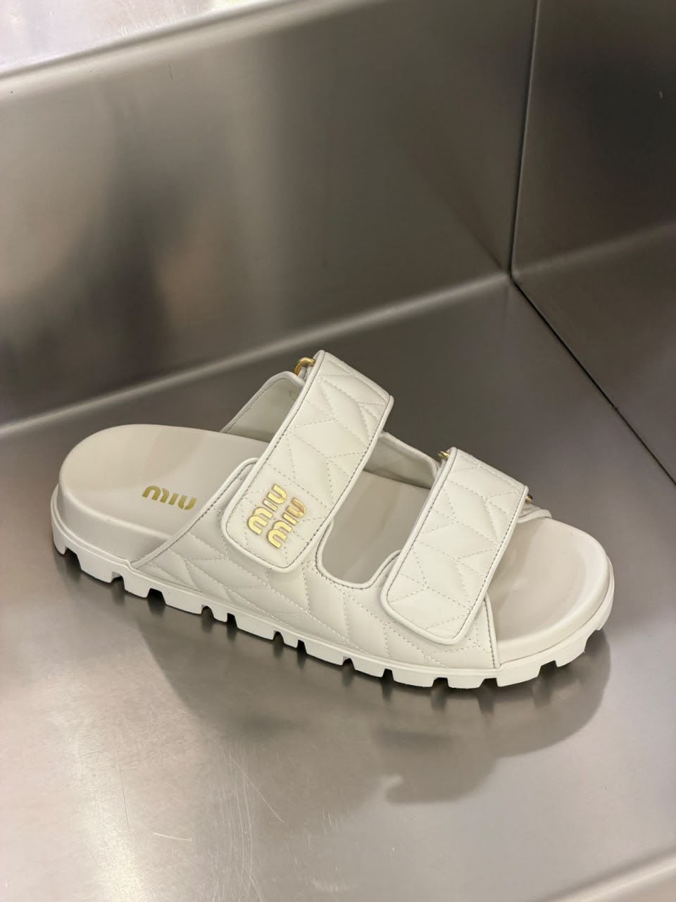Quilted Nappa Leather Slides