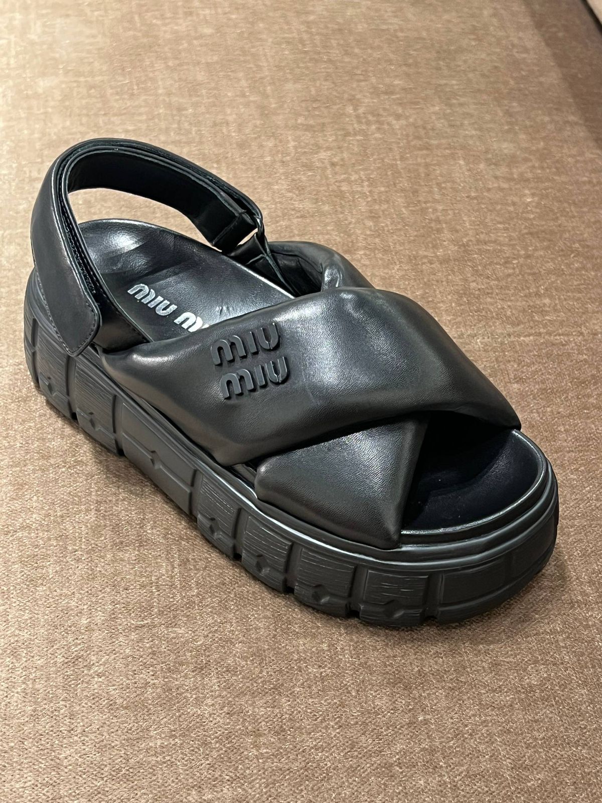 Padded Nappa Leather Sandals