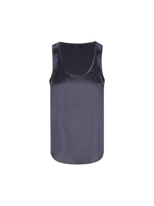 Top reversibile in raso di seta stretch