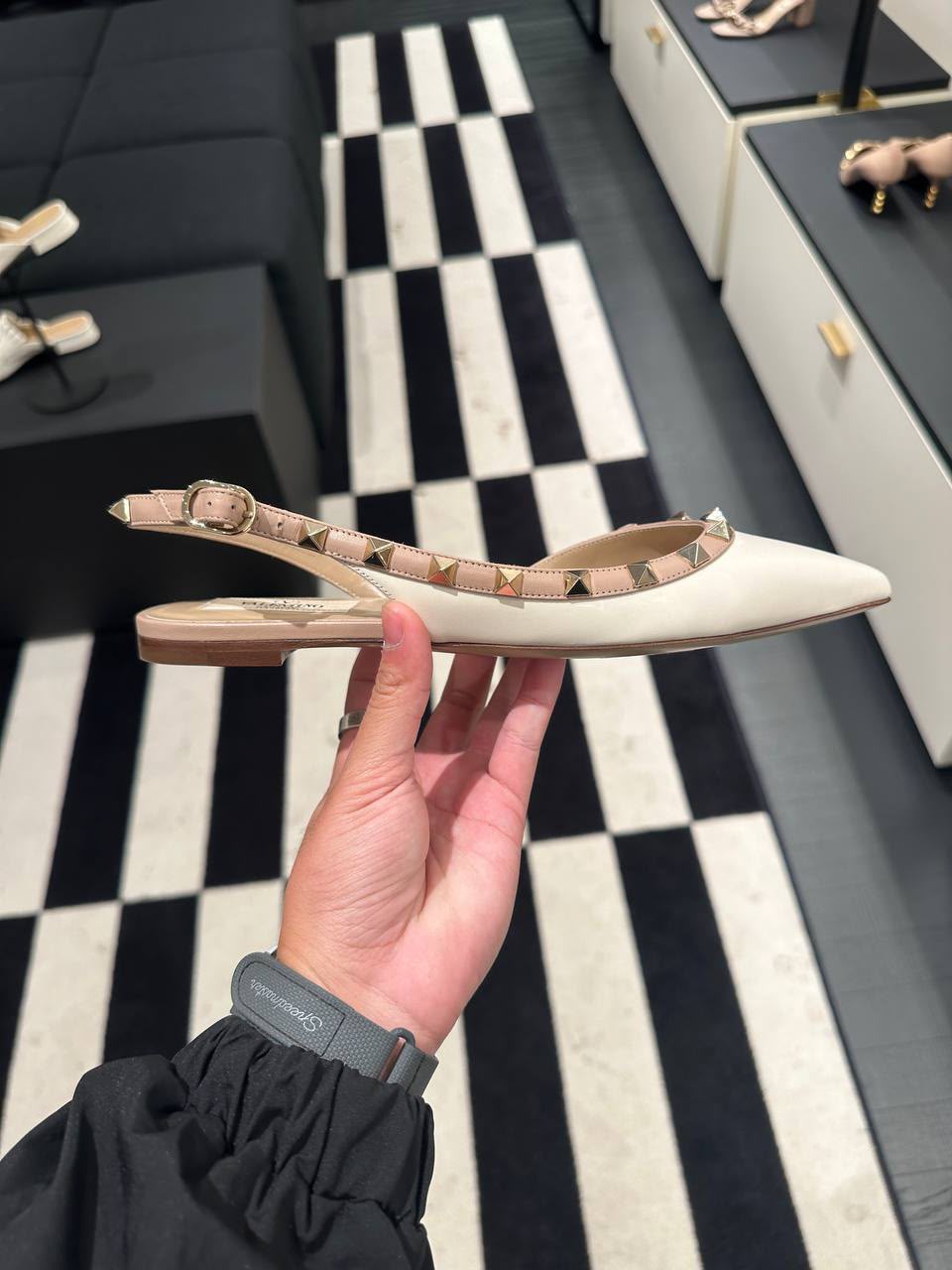 Rockstud Slingback Flat