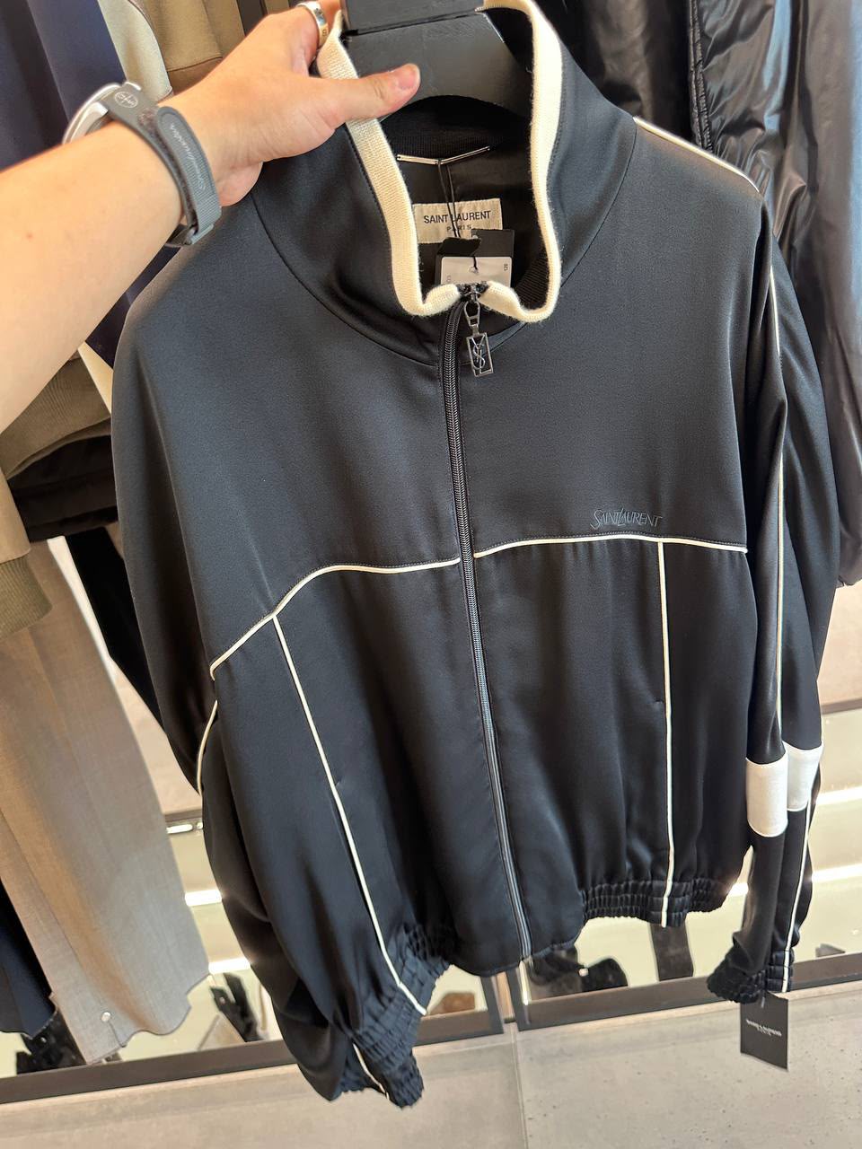 Contrast-Trim Track Jacket