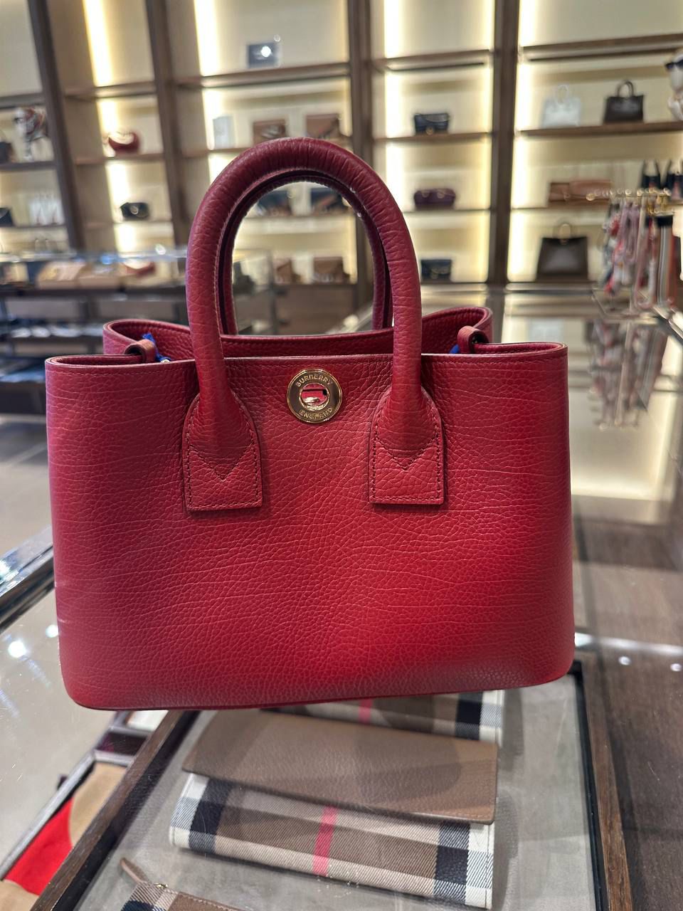 Burberry Small Leather Tote Bag