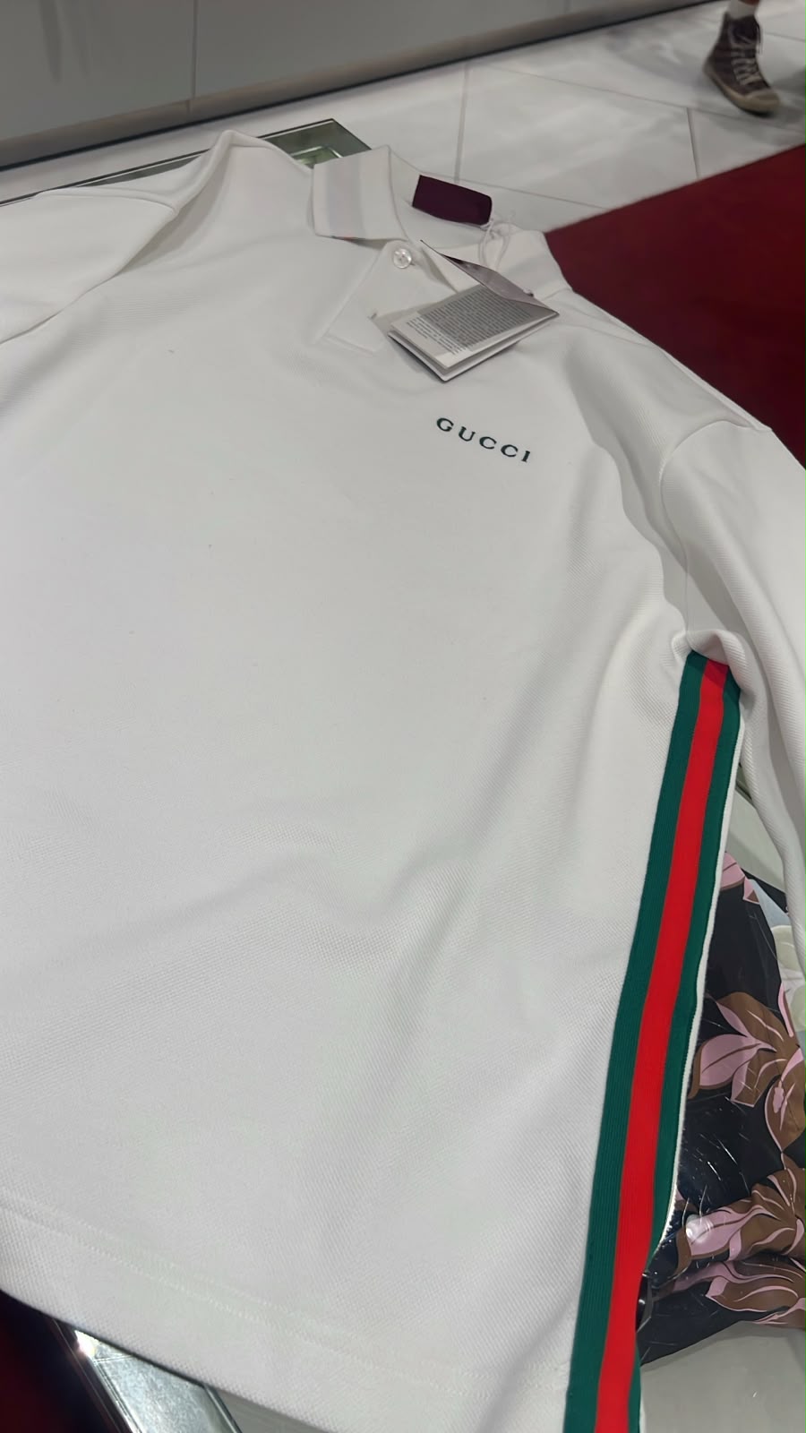 Web stripe cotton polo