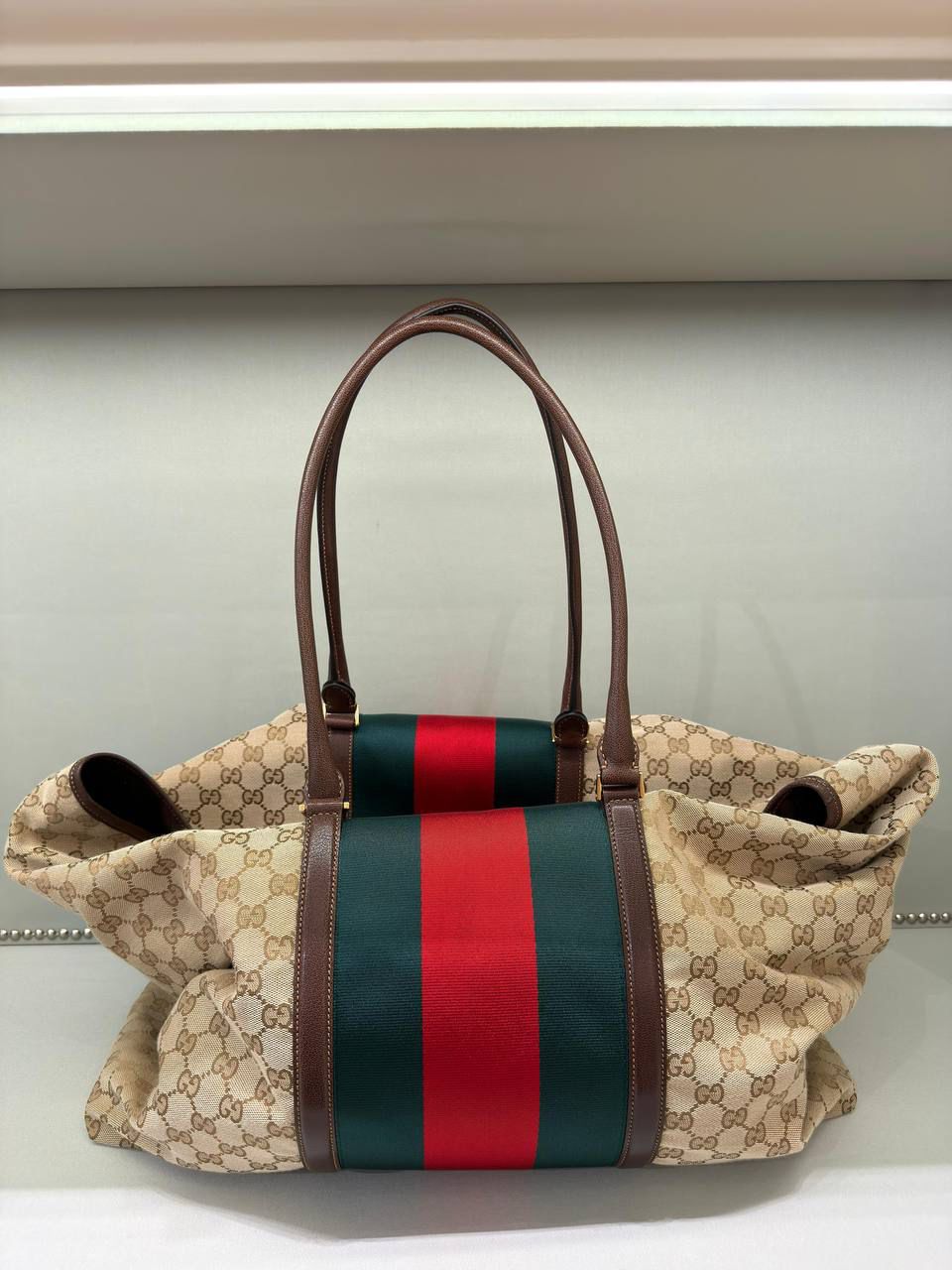 GG Canvas Web Tote Bag