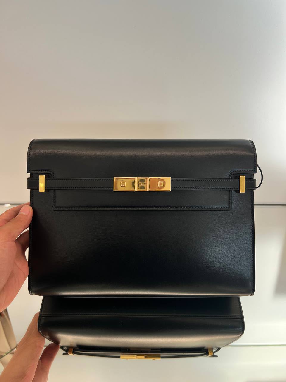 Manhattan Small Satchel in Box Leather