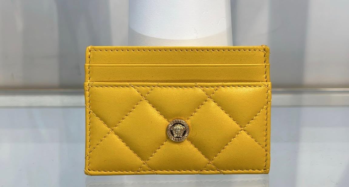 La Medusa Quilted Leather Card Holder