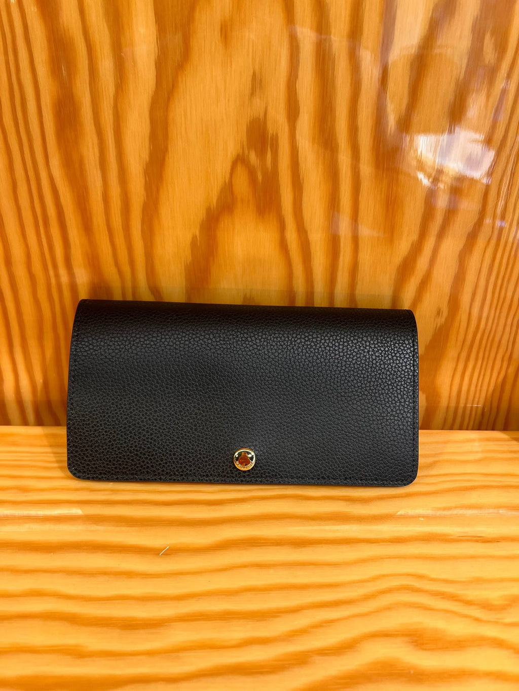 Check and Leather Continental Wallet