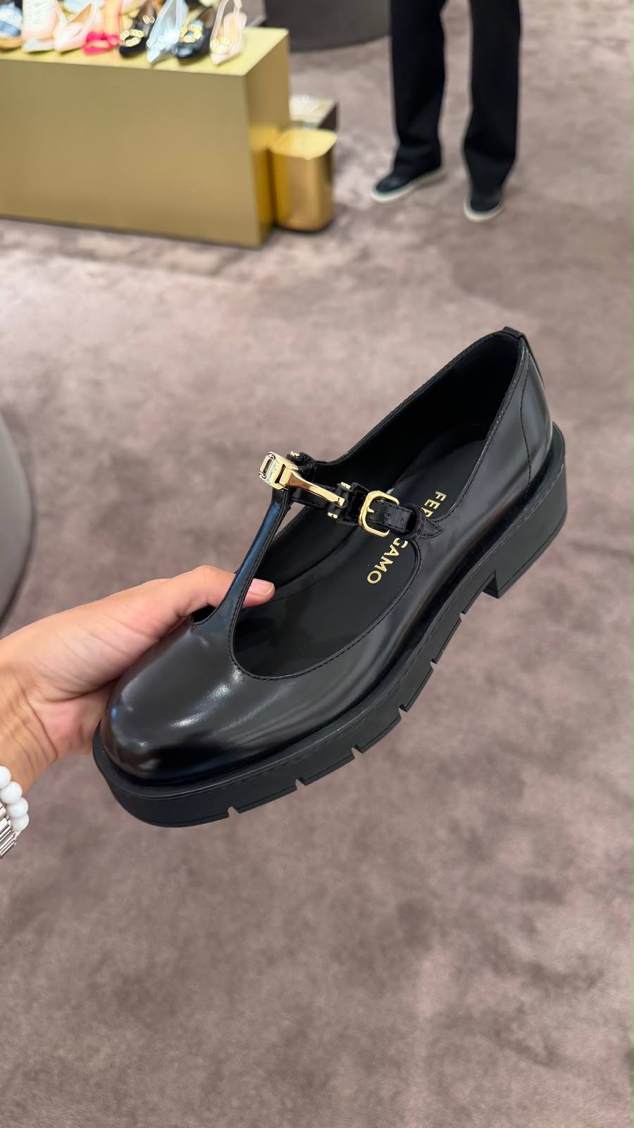 T-strap Lug Sole Loafer