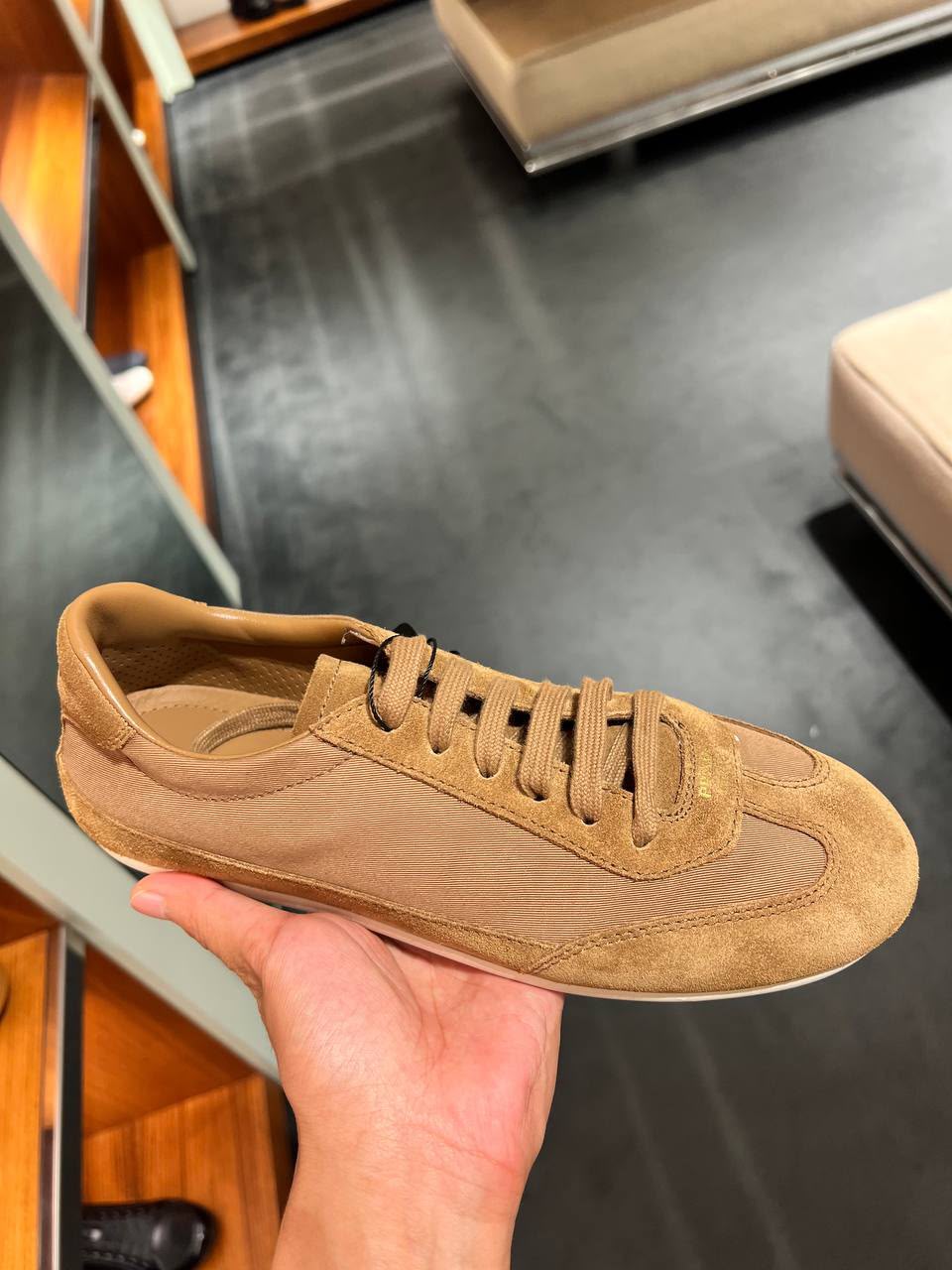 Suede and Re-Nylon Sneakers