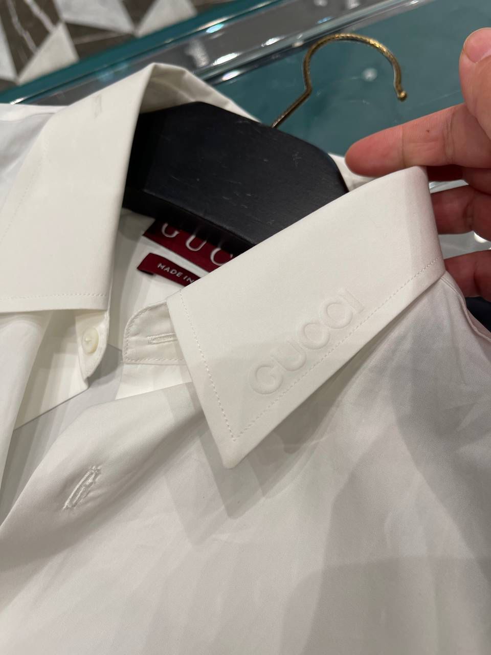 Cotton Poplin Shirt with Embroidery