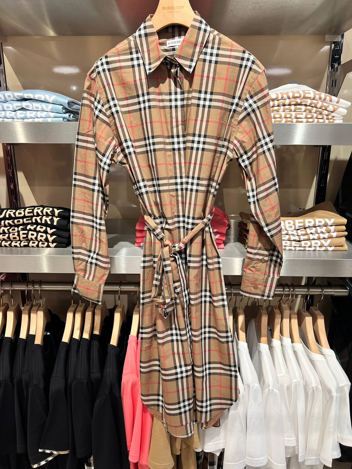 Vintage Check Cotton Shirt Dress
