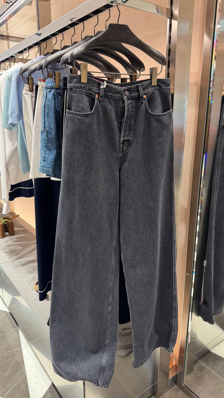 Button-fly washed denim jeans