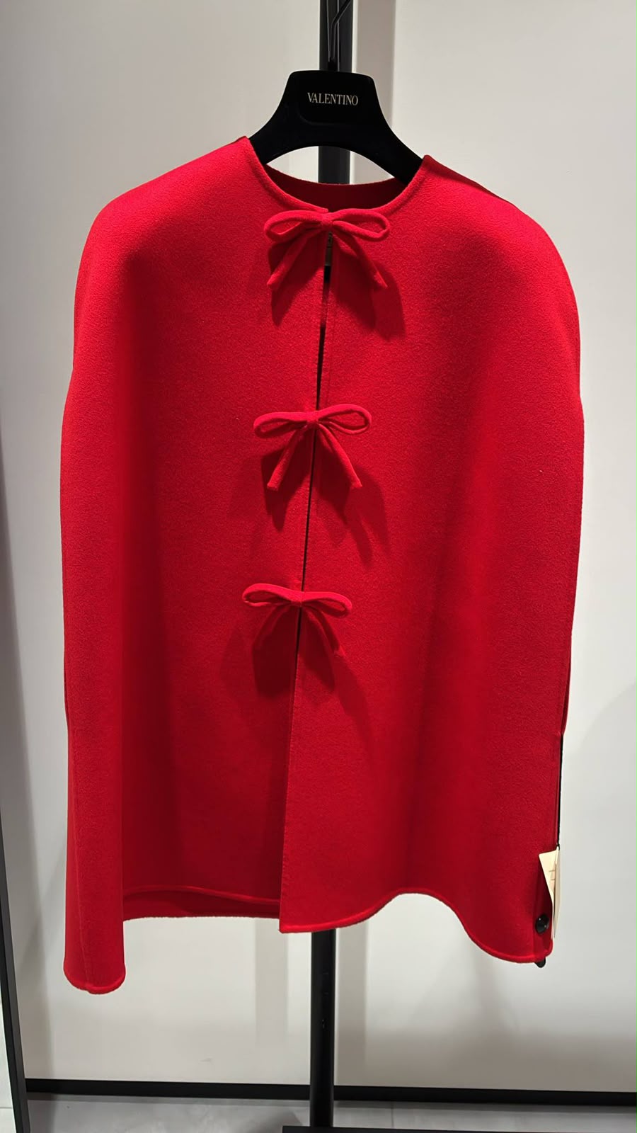 Wool Cape with Bow Details