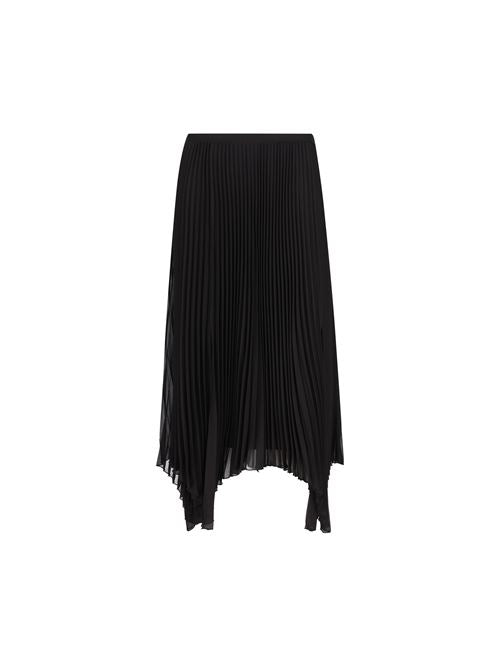 Gonna midi in light georgette plissé