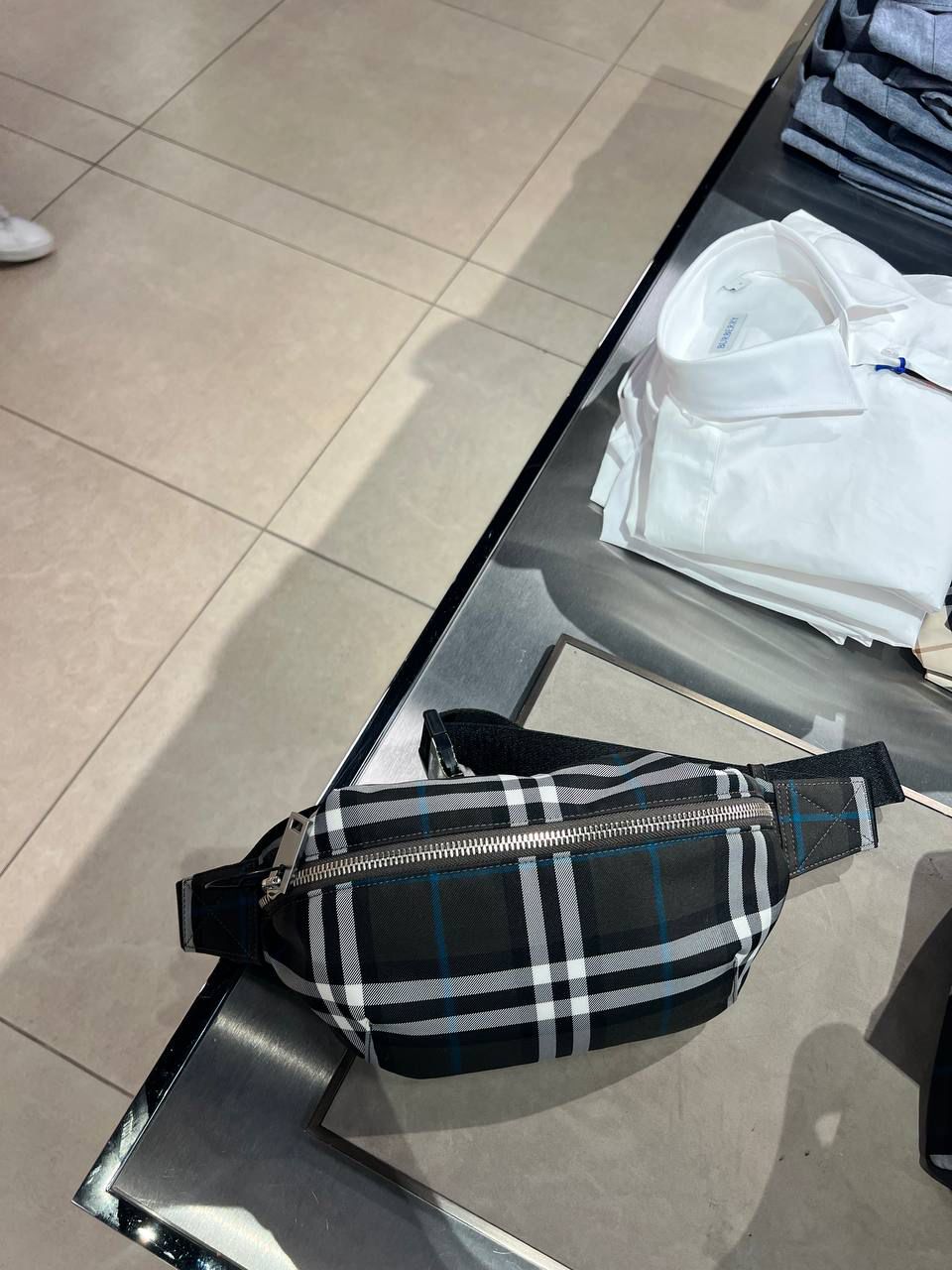 Check Nylon Bumbag