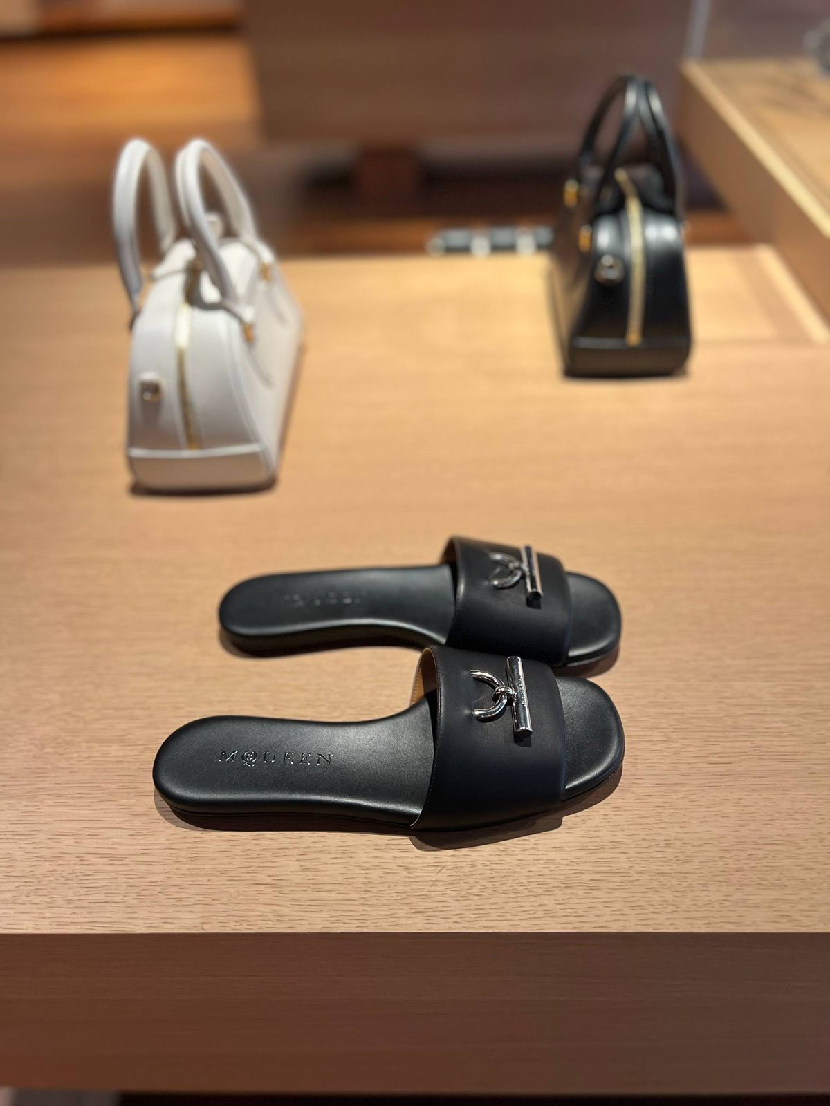 Alexander McQueen Seal Logo Slide Sandals