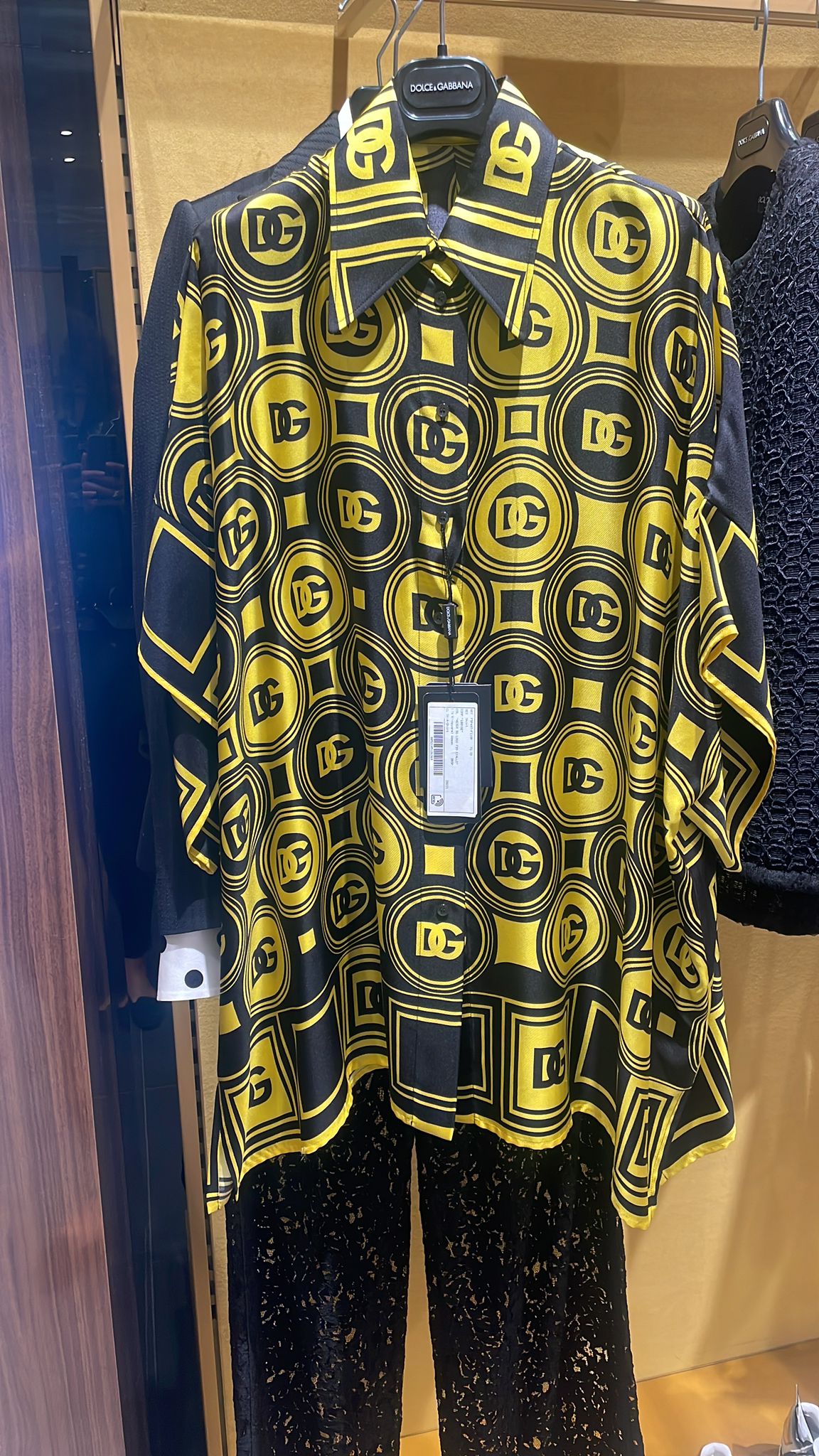 DG Logo Print Silk Twill Shirt