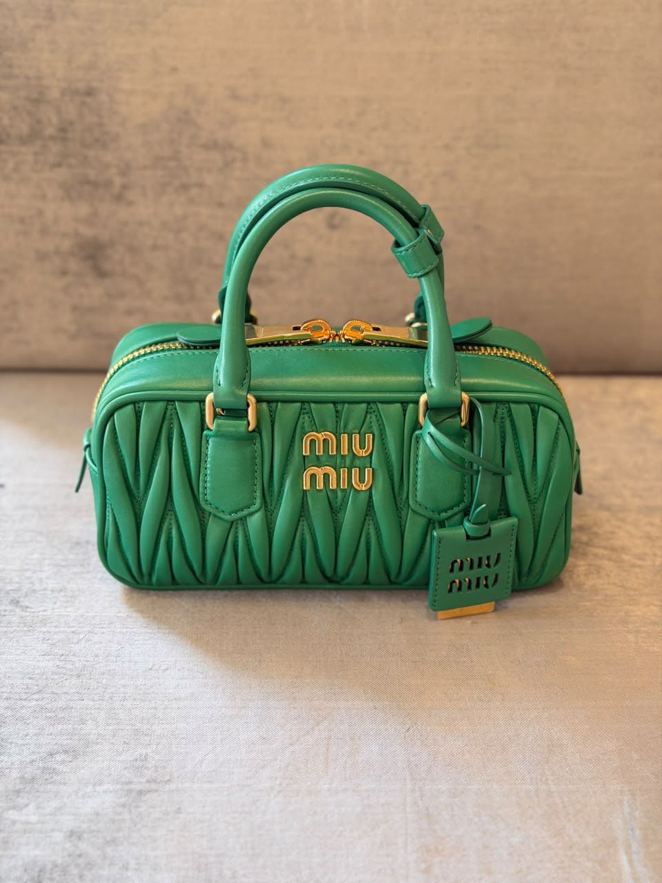 Miu Wander Matelassé Nappa Leather Mini Bag