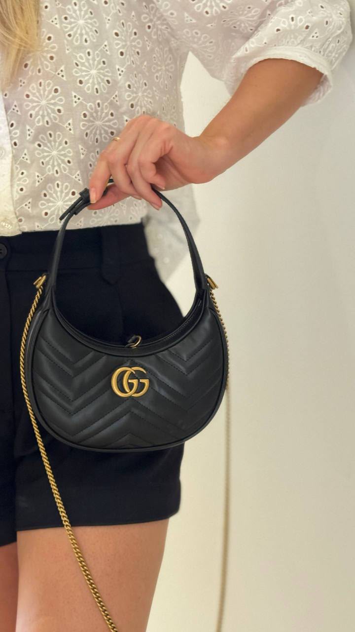 GG Marmont small crescent-shaped shoulder bag