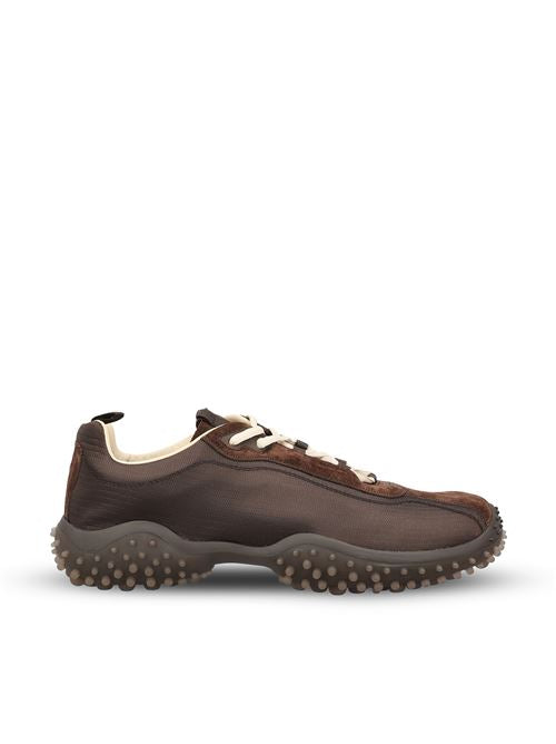 Sneakers realizzate in tessuto e cuoio