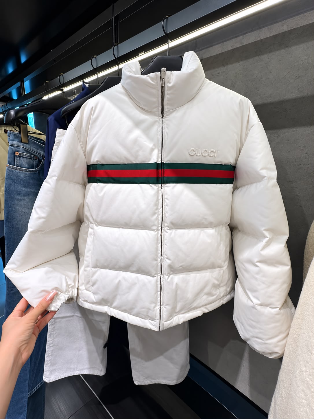 Web Stripe Puffer Jacket