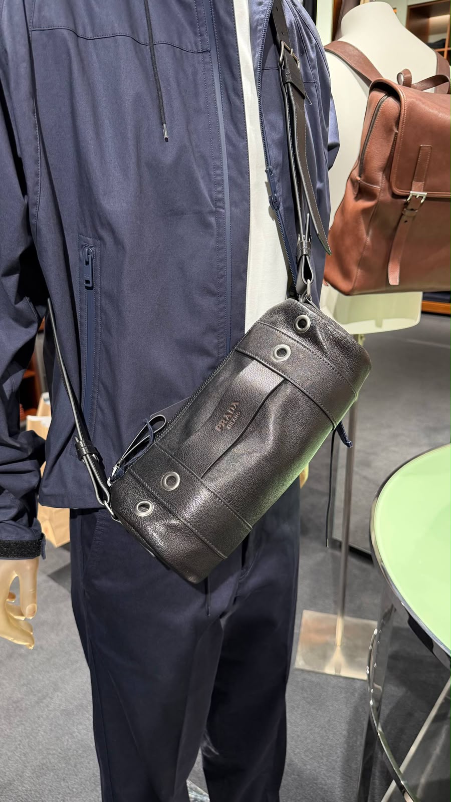 Leather Cylinder Bag