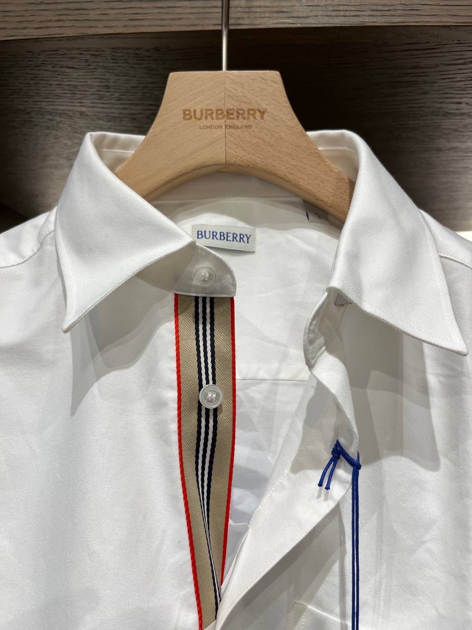 Icon Stripe Placket Cotton Poplin Shirt